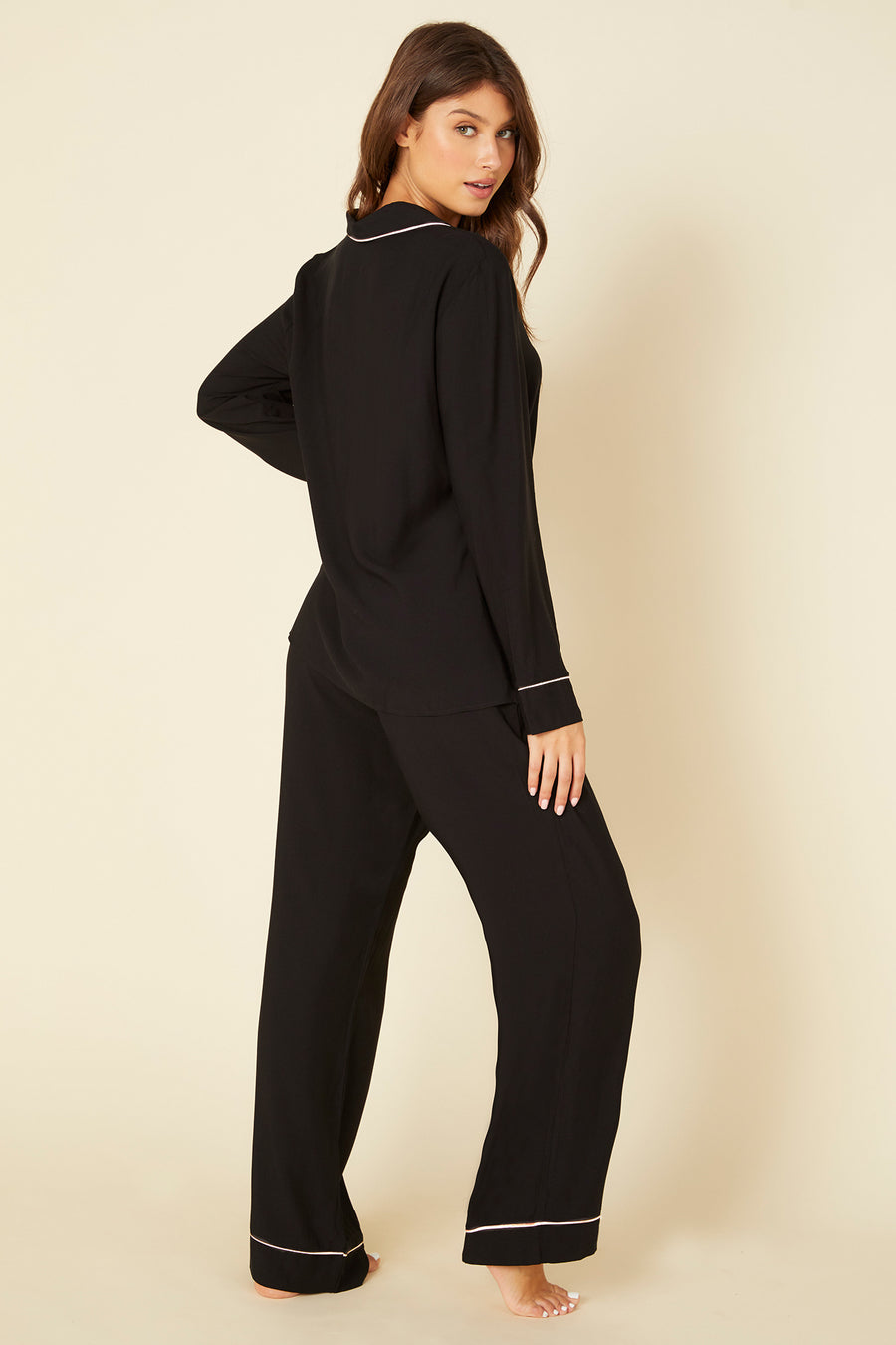 Noir Ensemble - Bella Haut Manches Longues Et Pantalon 