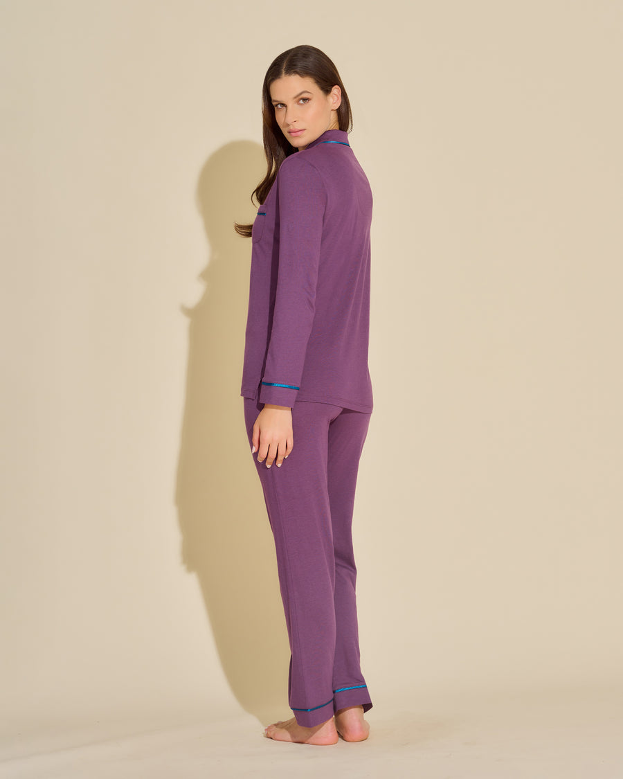 Viola Set - Bella Pigiama Con Top A Maniche Lunghe E Pantaloni