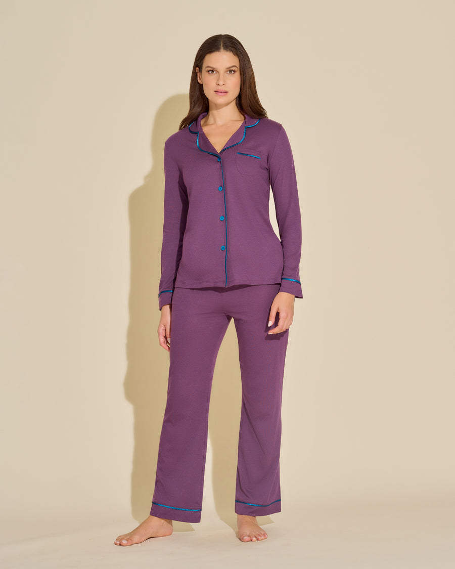 Viola Set - Bella Pigiama Con Top A Maniche Lunghe E Pantaloni