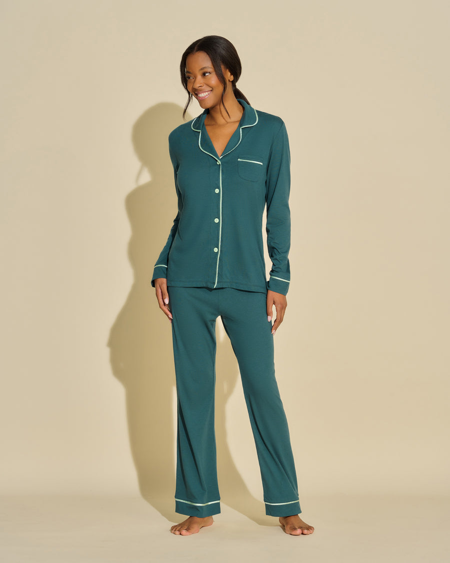 Green Set - Bella Long Sleeve Top & Pant Pajama Set