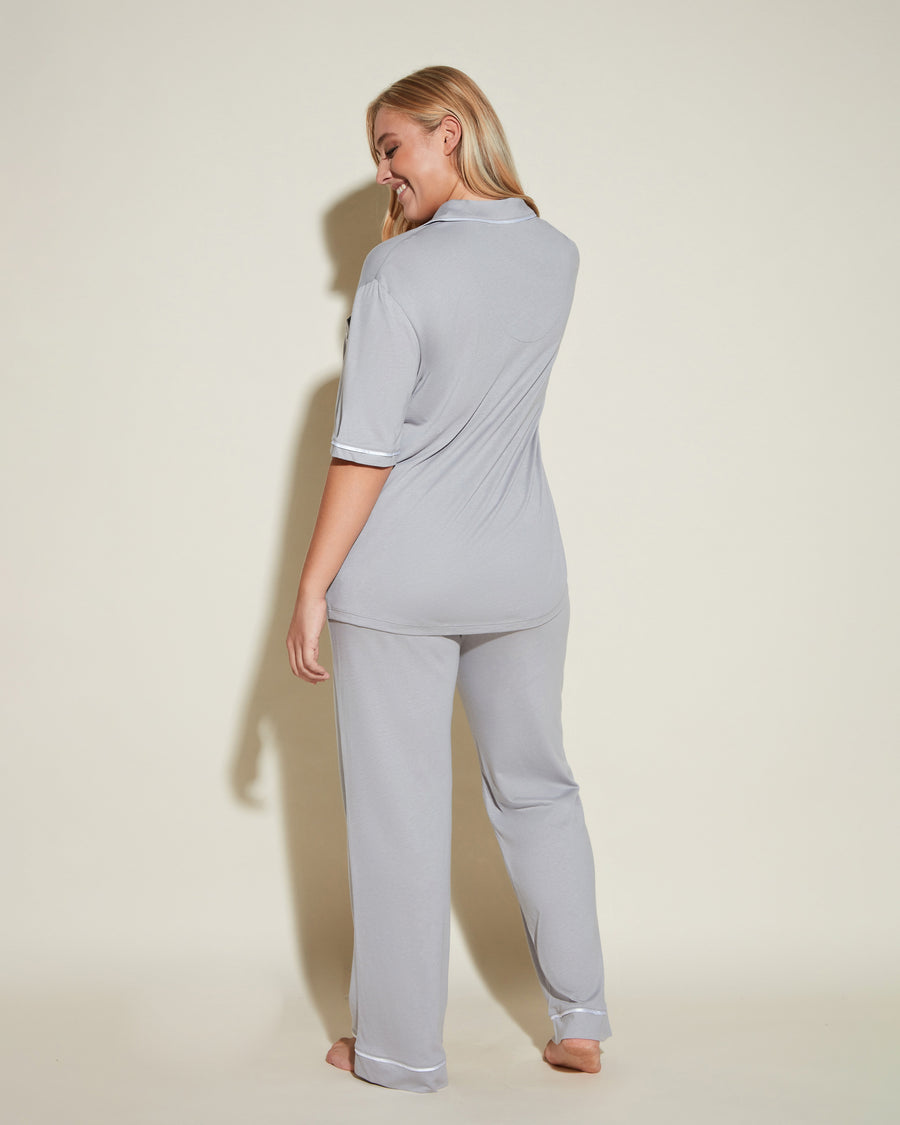 Gray Set - Bella Short Sleeve Top & Pant Pajama Set