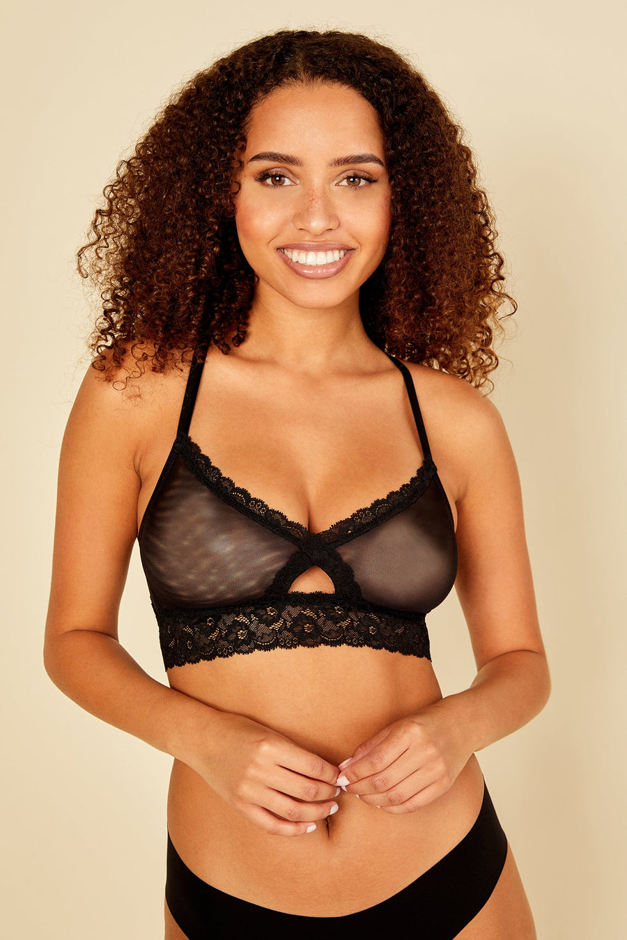 Negro Bralette - Forever Bralette Con Espalda Cruzada