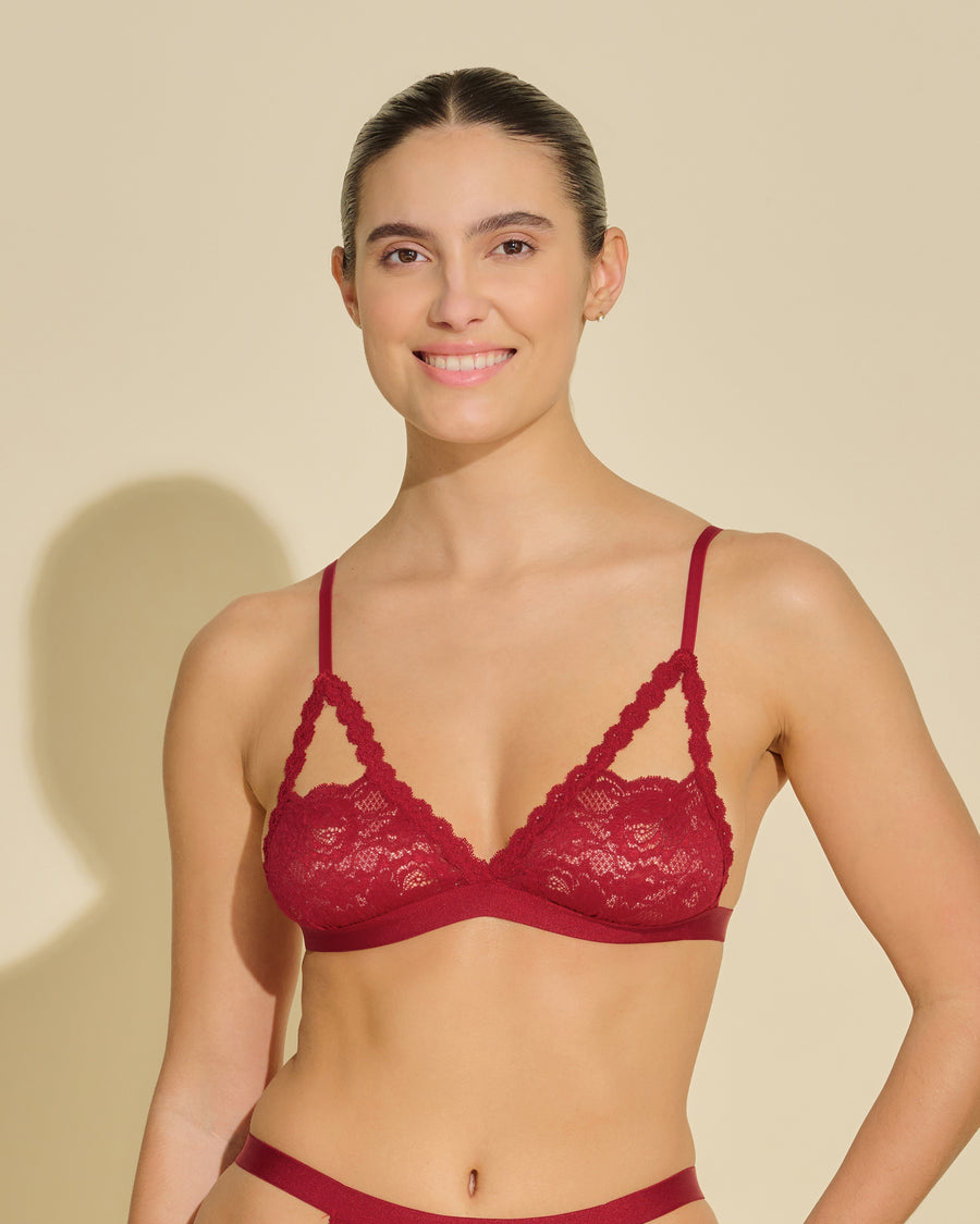 Rossa Bralette - Never Say Never Reggiseno Vedo Non Vedo