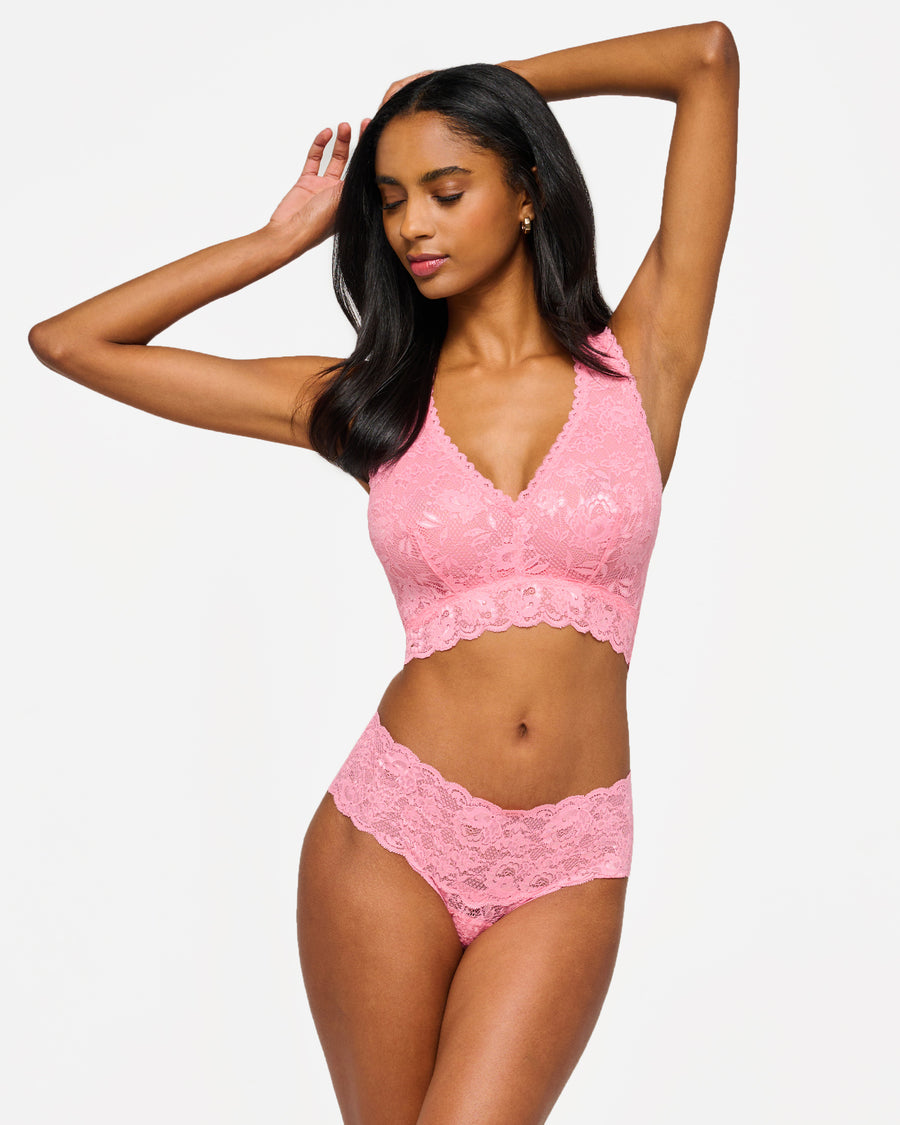 Pink Bralette - Never Say Never Curvy Racie Racerback Bralette