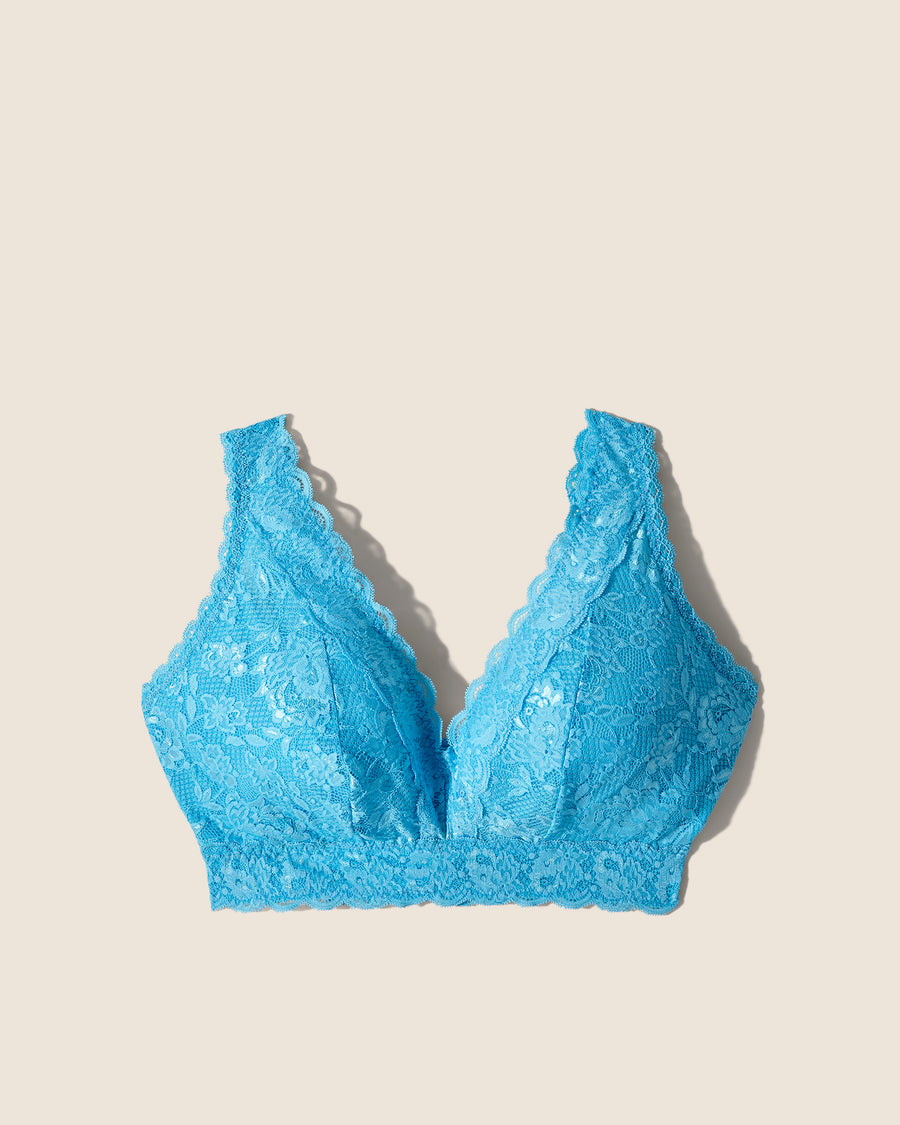 Blu Bralette - Never Say Never Bralette Super Curvy A Corpetto Con Scollatura A V