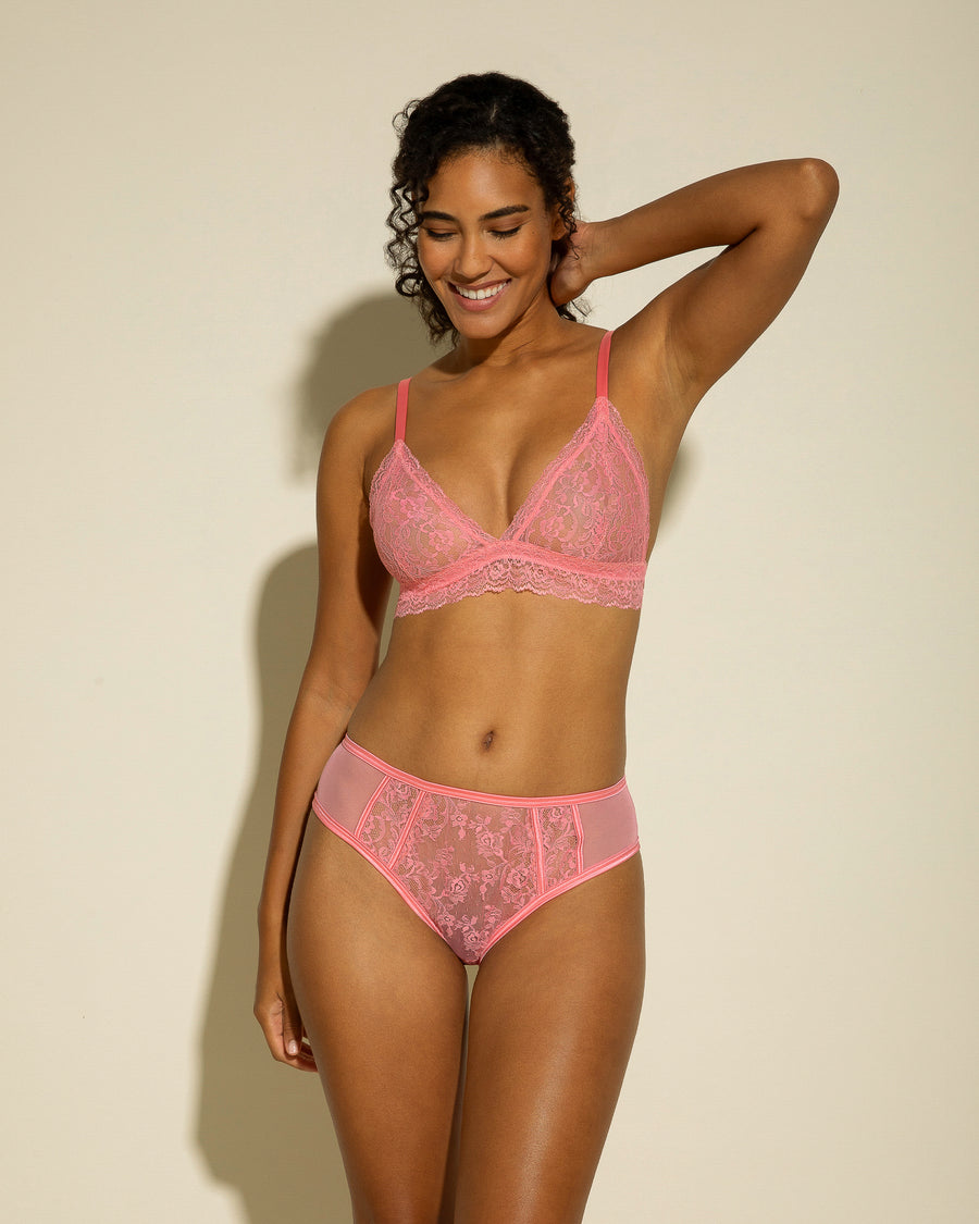 Rosa Bralette - Courtney Bralette Effetto Vedo-Non-Vedo