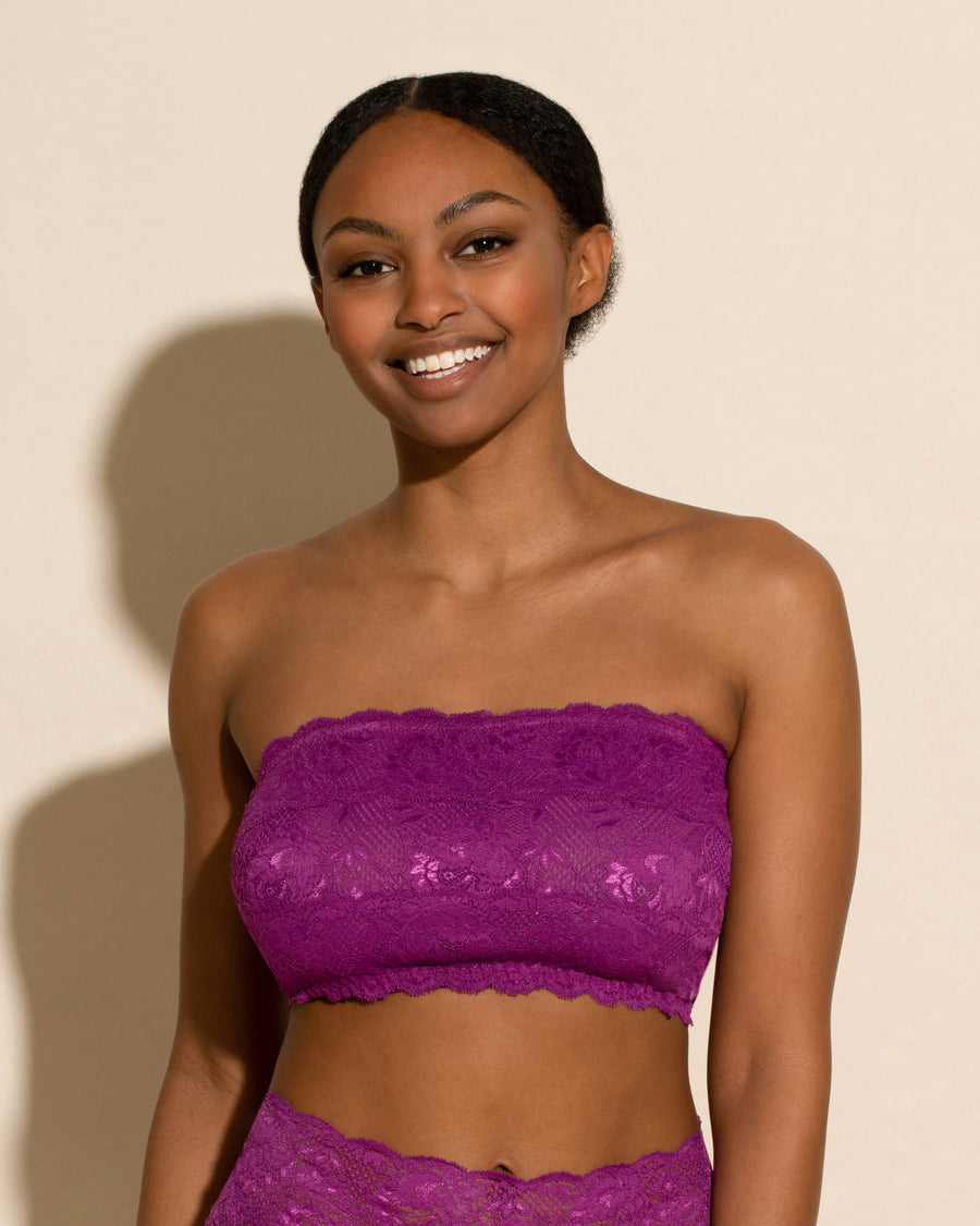 Purple Bralette - Never Say Never Curvy Flirtie Bandeau Bra