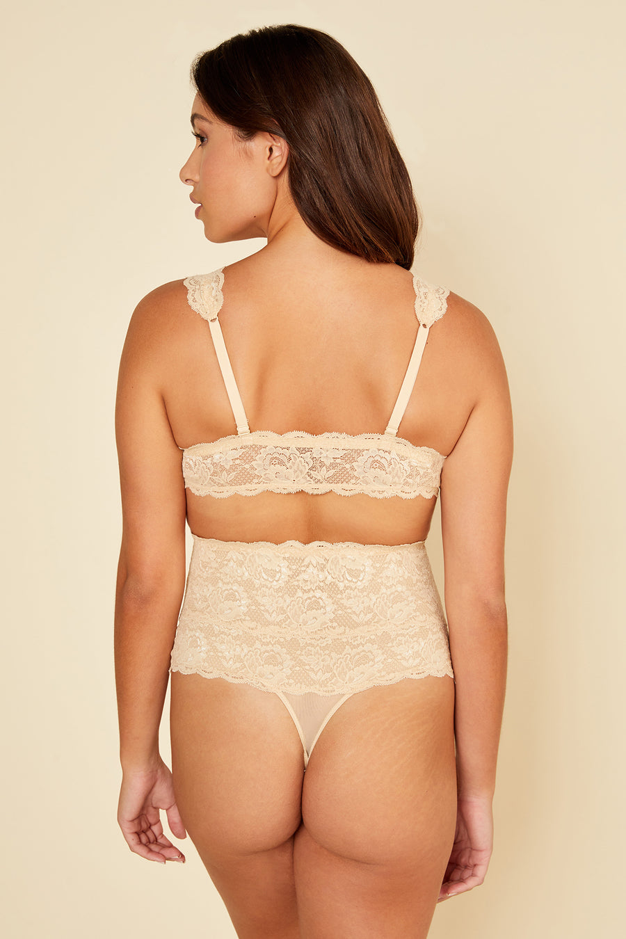 Beige String - Never Say Never String Taille Haute Sexy Gainant