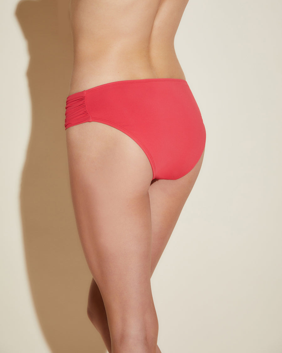 Rot Swim Bottoms - Vita Marina Gerafftes Bikini-Unterteil